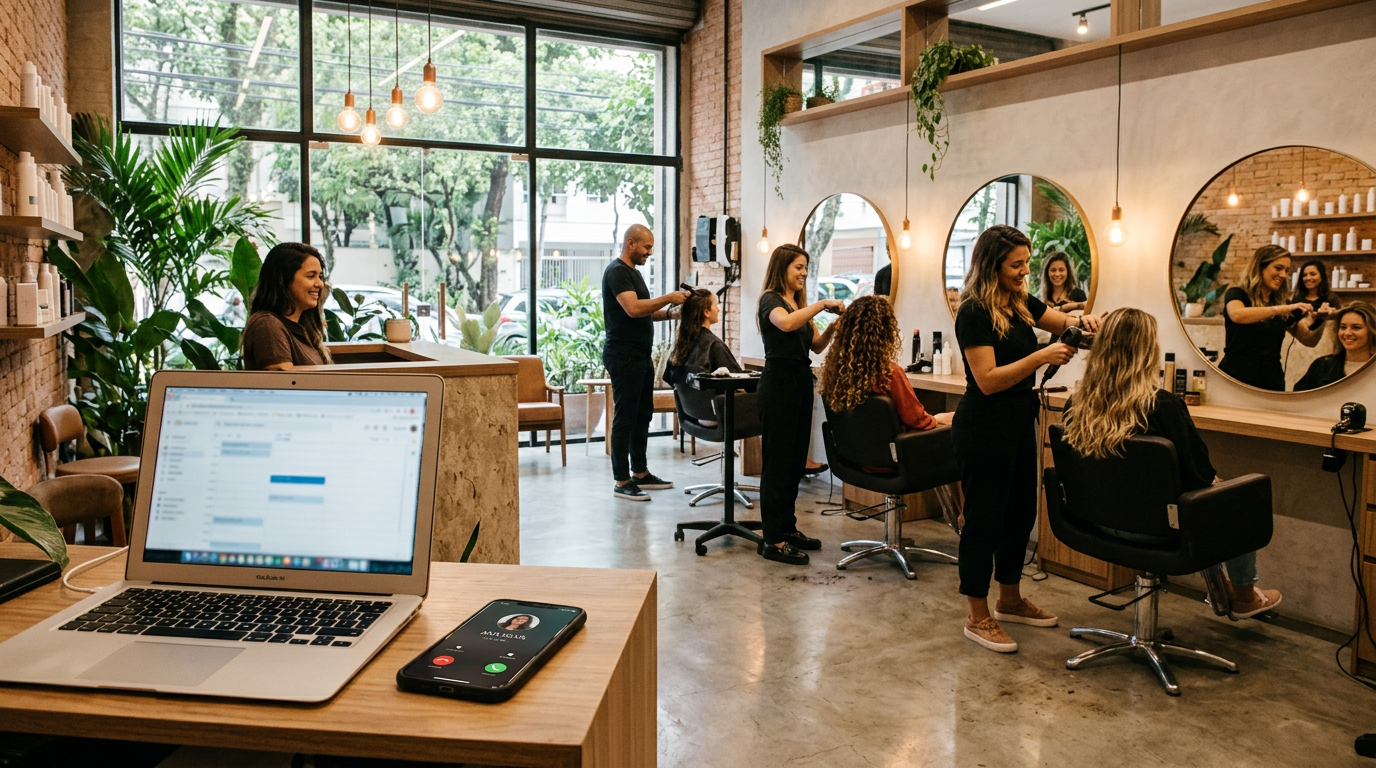 Inteligência Artificial para Salão de Beleza no Telefone